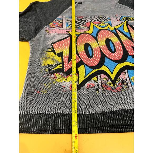 Cleo Zoom Comic Book Graphic Raglan Long Sleeve Raw Neck Sweatshirt Size Large - Picture 7 of 8